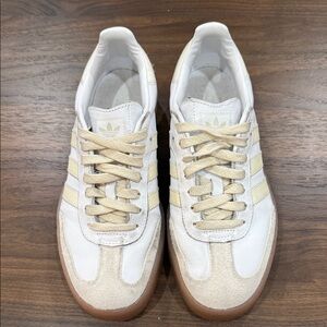 Adidas White and Tan Sneakers